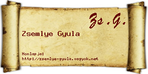 Zsemlye Gyula névjegykártya
